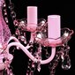 Roosa kristallidega lühter 5 pirnile цена и информация | Rippvalgustid | kaup24.ee