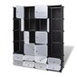 vidaXL modulaarne kapp 18 sektsiooni must ja valge 37 x 146 x 180,5 cm hind ja info | Kapid | kaup24.ee