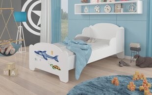 Кровать ADRK Furniture Amadis Sea Animals, белая цена и информация | Детские кровати | kaup24.ee