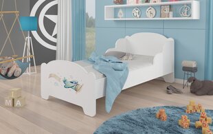 Voodi ADRK Furniture Amadis Plane with a Banner, valge цена и информация | Детские кровати | kaup24.ee