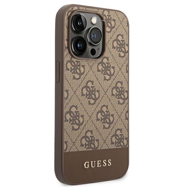 Guess GUHCP14LG4GLBR iPhone 14 Pro 6.1 "brown / brown hard 4G Stripe Collection hind ja info | Telefoni kaaned, ümbrised | kaup24.ee