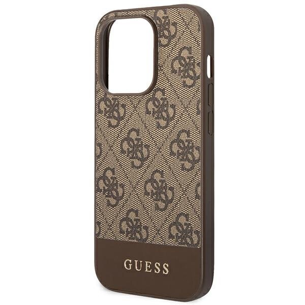 Guess GUHCP14LG4GLBR iPhone 14 Pro 6.1 "brown / brown hard 4G Stripe Collection hind ja info | Telefoni kaaned, ümbrised | kaup24.ee