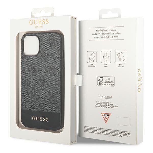 Guess GUHCP14SG4GLGR iPhone 14 6.1 "gray / gray hard 4G Stripe Collection hind ja info | Telefoni kaaned, ümbrised | kaup24.ee