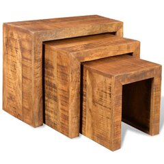 3 раздвижных столика в антикварном стиле из дерева манго цена и информация | Журнальные столики | kaup24.ee