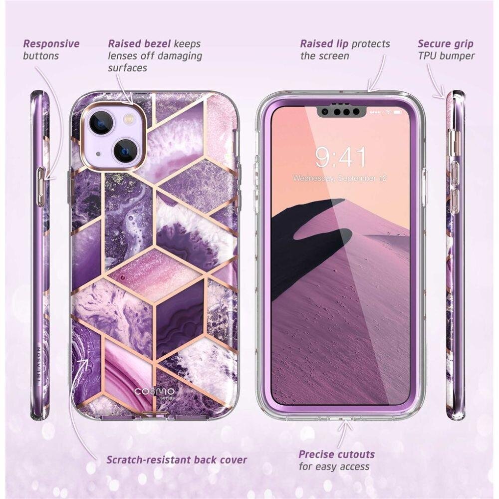 Supcase Cosmo iPhone 13/14 Marble Purple цена и информация | Telefoni kaaned, ümbrised | kaup24.ee