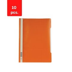 Klambriga dokumentide kaust Durable, pakis 10 tk, oranž värv hind ja info | Kirjatarbed | kaup24.ee