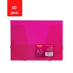 Dokumendikohver Patio kummipaelaga, PP, A5, pakis 10 tk, läbipaistev roosa sp hind ja info | Kirjatarbed | kaup24.ee