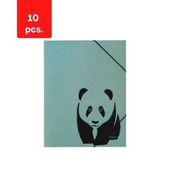 Kaust dokumentidele, vihikutele Pagna Panda, A4, kummipaelaga, roheline värv, pakis 10 tk hind ja info | Kirjatarbed | kaup24.ee