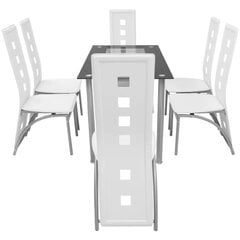 vidaXLi seitsmeosaline söögitoakomplekt valge цена и информация | Комплекты мебели для столовой | kaup24.ee