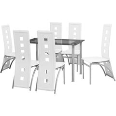 Набор кухонной мебели, 7 шт., Белый цена и информация | Комплекты мебели для столовой | kaup24.ee