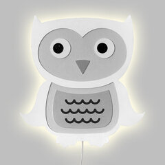 Деревянный детский светильник Сова-серый цена и информация | Настенные светильники | kaup24.ee
