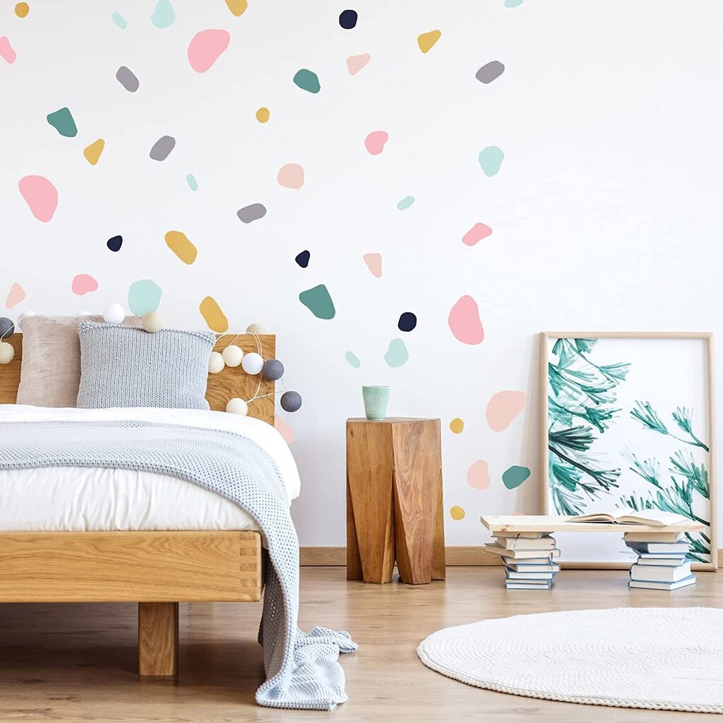 Värviline täpiline muster seinakleebised, korduvkasutatavad ja eemaldatavad, Peel and Stick kleebised 120 tk (4 cm x 4 cm) hind ja info | Seinakleebised | kaup24.ee