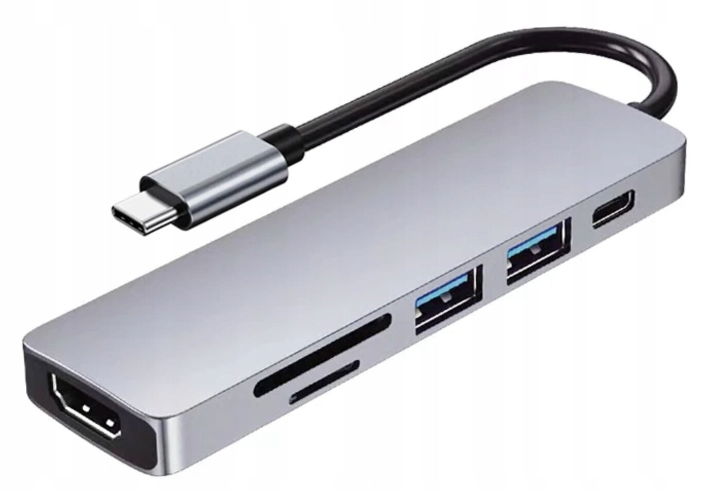 Adapter 6in1 Hub USB-C HDMI 4K SD Macbook Pro / Air цена и информация | USB jagajad, adapterid | kaup24.ee