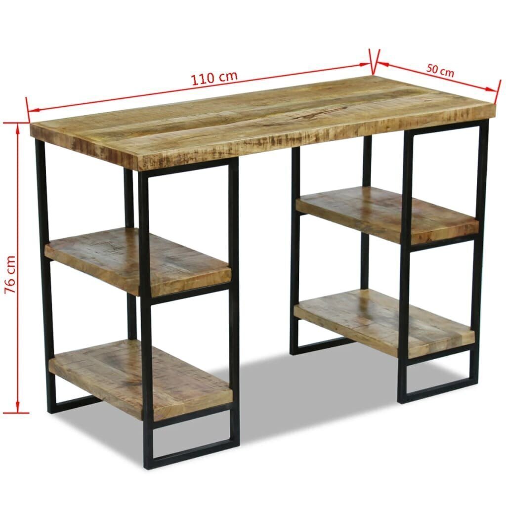 Kontorilaud mangopuidust vidaXL 110 x 55 76 cm hind ja info | Arvutilauad, kirjutuslauad | kaup24.ee