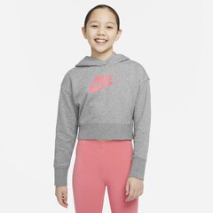 Толстовка Nike Girls NSW CLUB FT CROP HOODIE HBR серый/розовый цена и информация | Свитеры, жилетки, пиджаки для девочек | kaup24.ee