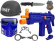 Mängupolitsei komplekt, mask, kiiver, märk, relv hind ja info | Poiste mänguasjad | kaup24.ee