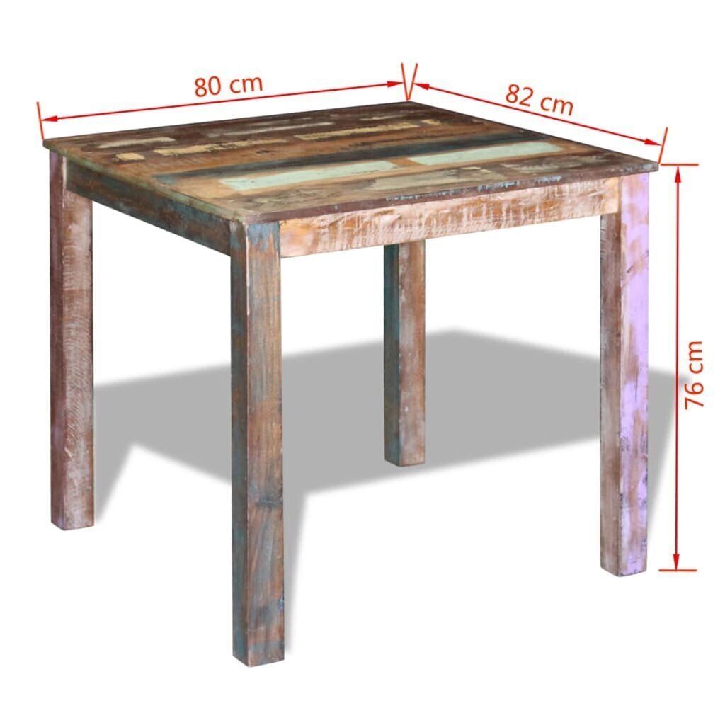 vidaXLi söögilaud taastatud puidust 80 x 82 x 76 cm hind ja info | Köögi- ja söögilauad | kaup24.ee