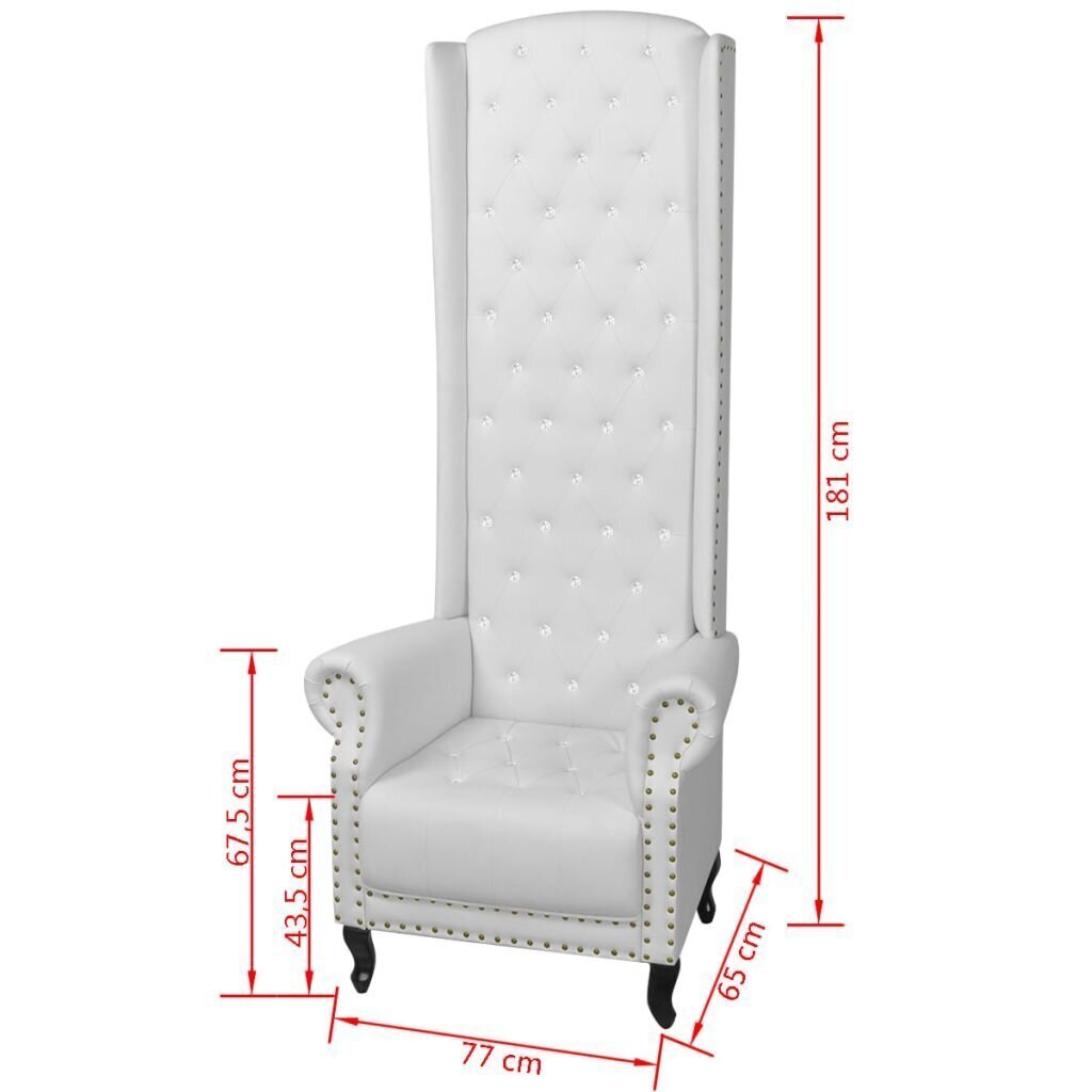 vidaXL kõrge seljatoega tool, valge, kunstnahk hind ja info | Tugitoolid ja tugitoolvoodid | kaup24.ee