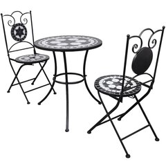 Набор мебели для кафе, стол 60 см Ø, 2 стула, чёрная/белая мозаика цена и информация | Комплекты уличной мебели | kaup24.ee