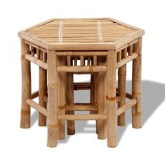 Kuusnurksete bambusest toolide komplekt цена и информация | Садовые стулья, кресла, пуфы | kaup24.ee