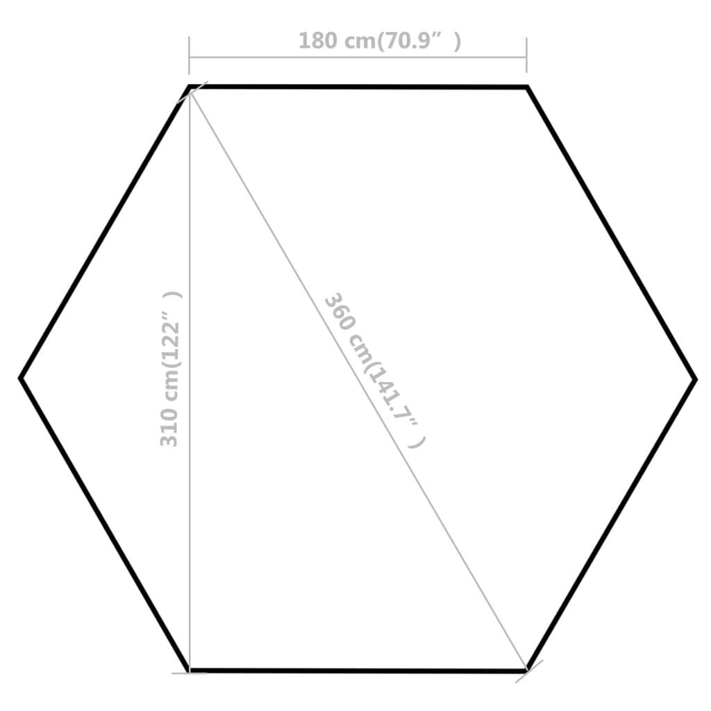 vidaXL kuusnurkne kokkupandav pop-up peotelk hall 3,6 x 3,1 m цена и информация | Varikatused ja aiapaviljonid | kaup24.ee