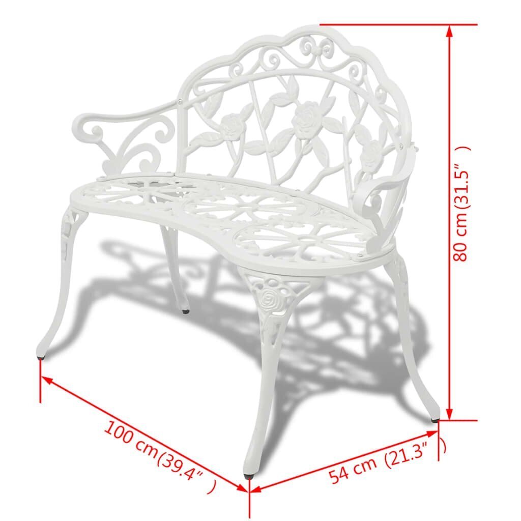 vidaXL aiapink, 100 cm, valualumiinium, valge цена и информация | Aiapingid | kaup24.ee