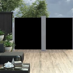 vidaXL lahtitõmmatav küljesein, must 160 x 600 cm цена и информация | Зонты, маркизы, стойки | kaup24.ee