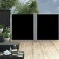 vidaXL lahtitõmmatav küljesein, must 160 x 600 cm hind ja info | Päikesevarjud, markiisid ja alused | kaup24.ee
