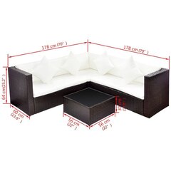 Садовый комплект мебели, 4 части, коричневый цена и информация | Комплекты уличной мебели | kaup24.ee