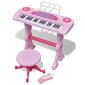 Laste mängusüntesaator tooli ja mikrofoniga, 37 klahvi, roosa hind ja info | Arendavad mänguasjad | kaup24.ee