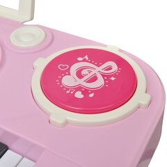 Laste mängusüntesaator tooli ja mikrofoniga, 37 klahvi, roosa hind ja info | Arendavad mänguasjad | kaup24.ee