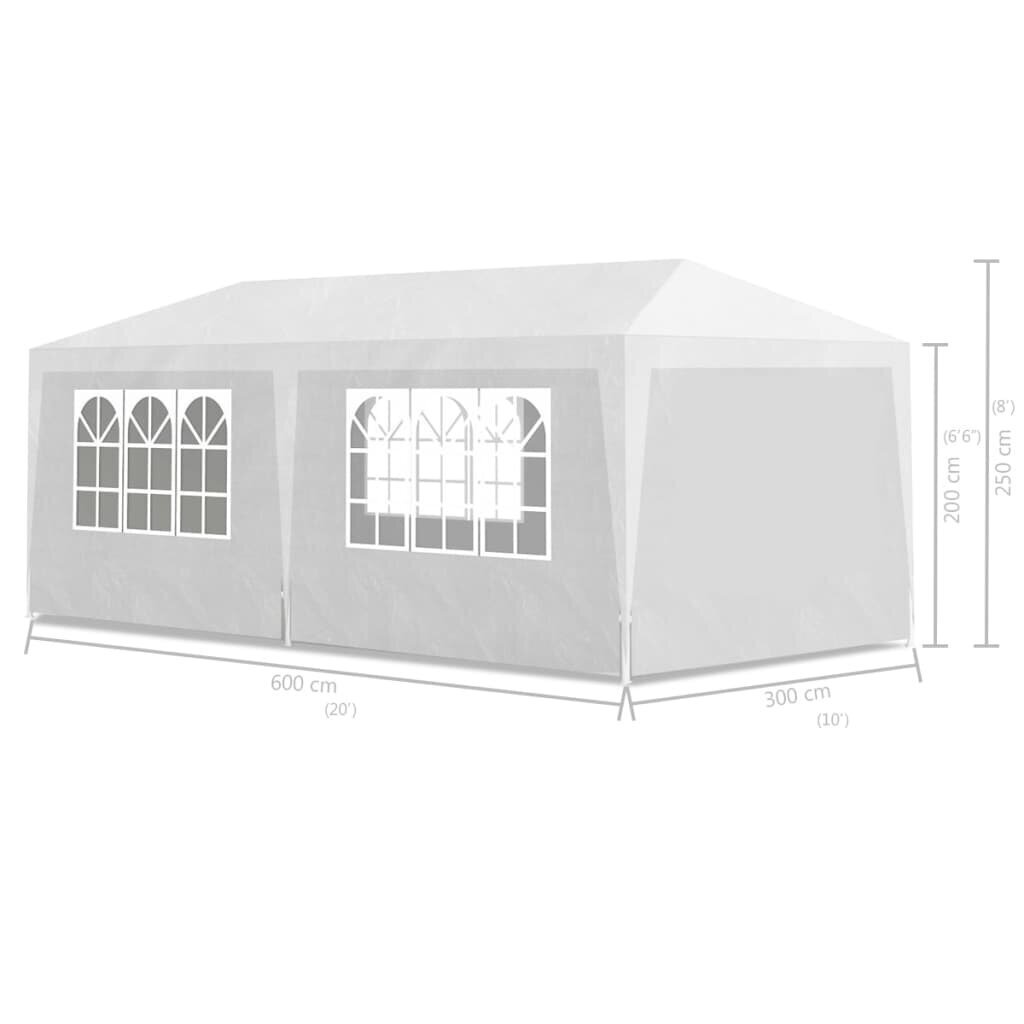 vidaXL peotelk 3 x 6 m, valge hind ja info | Varikatused ja aiapaviljonid | kaup24.ee