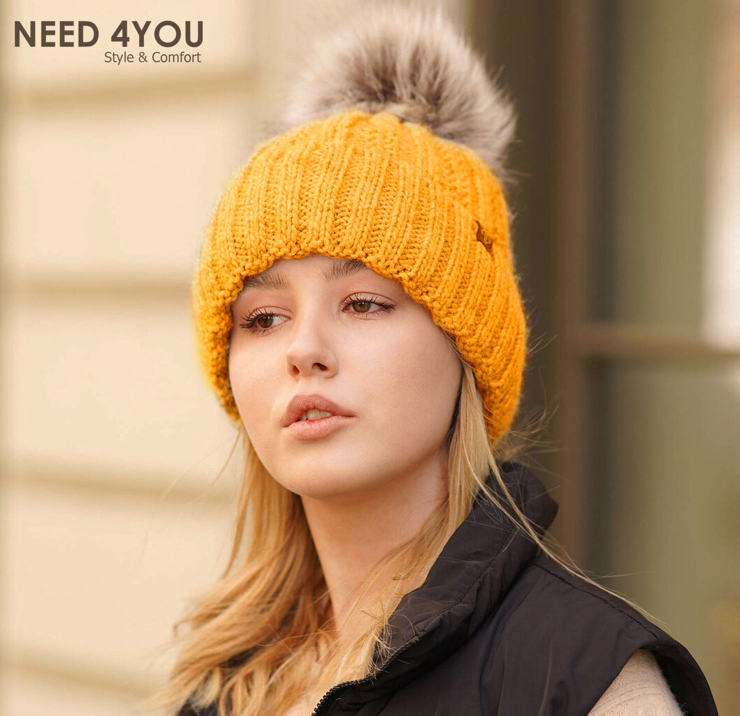 Naiste müts Need 4You, oranž, merino wool цена и информация | Naiste mütsid ja peapaelad | kaup24.ee