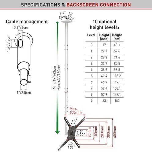 Teleri laekinnitus Barkan 4500L hind ja info | Teleri seinakinnitused ja hoidjad | kaup24.ee