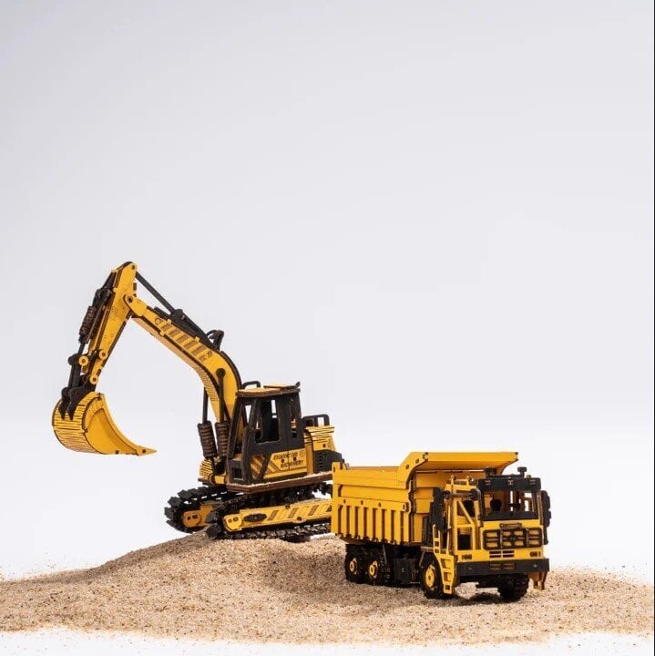 3D puidust konstruktor Excavator hind ja info | Klotsid ja konstruktorid | kaup24.ee