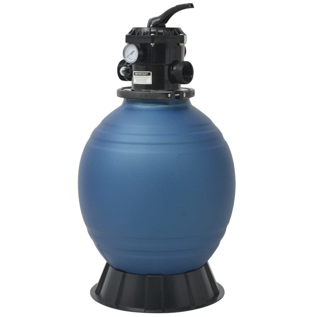 vidaXL basseini liivafilter 6 asendis ventiiliga sinine 460 mm hind ja info | Basseini filtrid | kaup24.ee