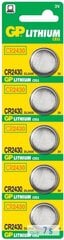 GP Batteries CR2430-U5 цена и информация | Батарейки | kaup24.ee