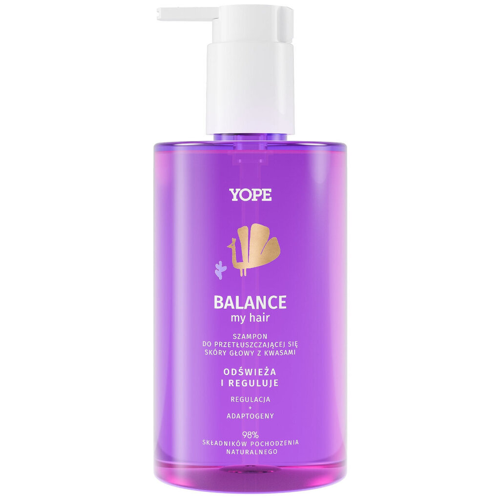 Tasakaalustav šampoon rasusele nahale hapetega Yope Balance, 300ml цена и информация | Šampoonid | kaup24.ee