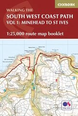 South West Coast Path Map Booklet - Vol 1: Minehead to St Ives: 1:25,000 OS Route Mapping цена и информация | Путеводители, путешествия | kaup24.ee