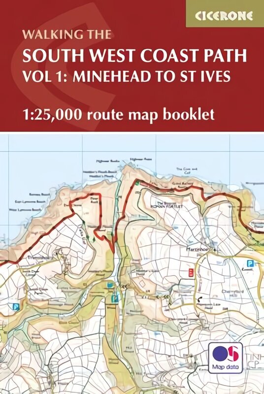 South West Coast Path Map Booklet - Vol 1: Minehead to St Ives: 1:25,000 OS Route Mapping цена и информация | Reisiraamatud, reisijuhid | kaup24.ee