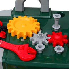 Laste tööpink koos tööriistadega roheline + hall цена и информация | Игрушки для мальчиков | kaup24.ee