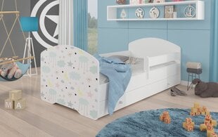 Voodi ADRK Furniture Pepe Barrier Galaxy, 140x70 cm, valge цена и информация | Детские кровати | kaup24.ee