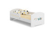 Voodi ADRK Furniture Pepe Barrier Plane with a Banner, 140x70 cm, valge цена и информация | Lastevoodid | kaup24.ee