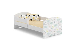 Кровать ADRK Furniture Pepe Barrier Galaxy, 140x70 см, белая цена и информация | Детские кровати | kaup24.ee