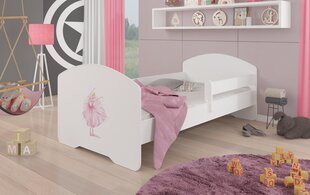 Кровать ADRK Furniture Pepe Barrier Ballerina, 140x70 см, белый цвет цена и информация | Детские кровати | kaup24.ee