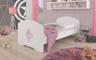 Voodi ADRK Furniture Pepe Barrier Ballerina, 140x70 cm, valge цена и информация | Детские кровати | kaup24.ee