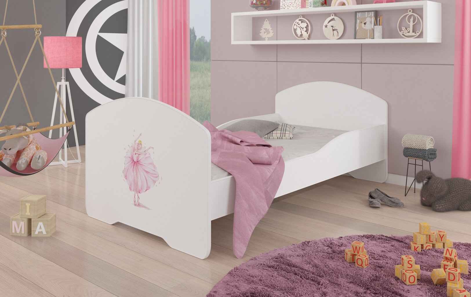 Voodi ADRK Furniture Pepe Ballerina, 160x80 cm, valge цена и информация | Lastevoodid | kaup24.ee