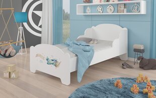 Voodi ADRK Furniture Amadis Plane with a Banner, 160x80 cm, valge цена и информация | Детские кровати | kaup24.ee