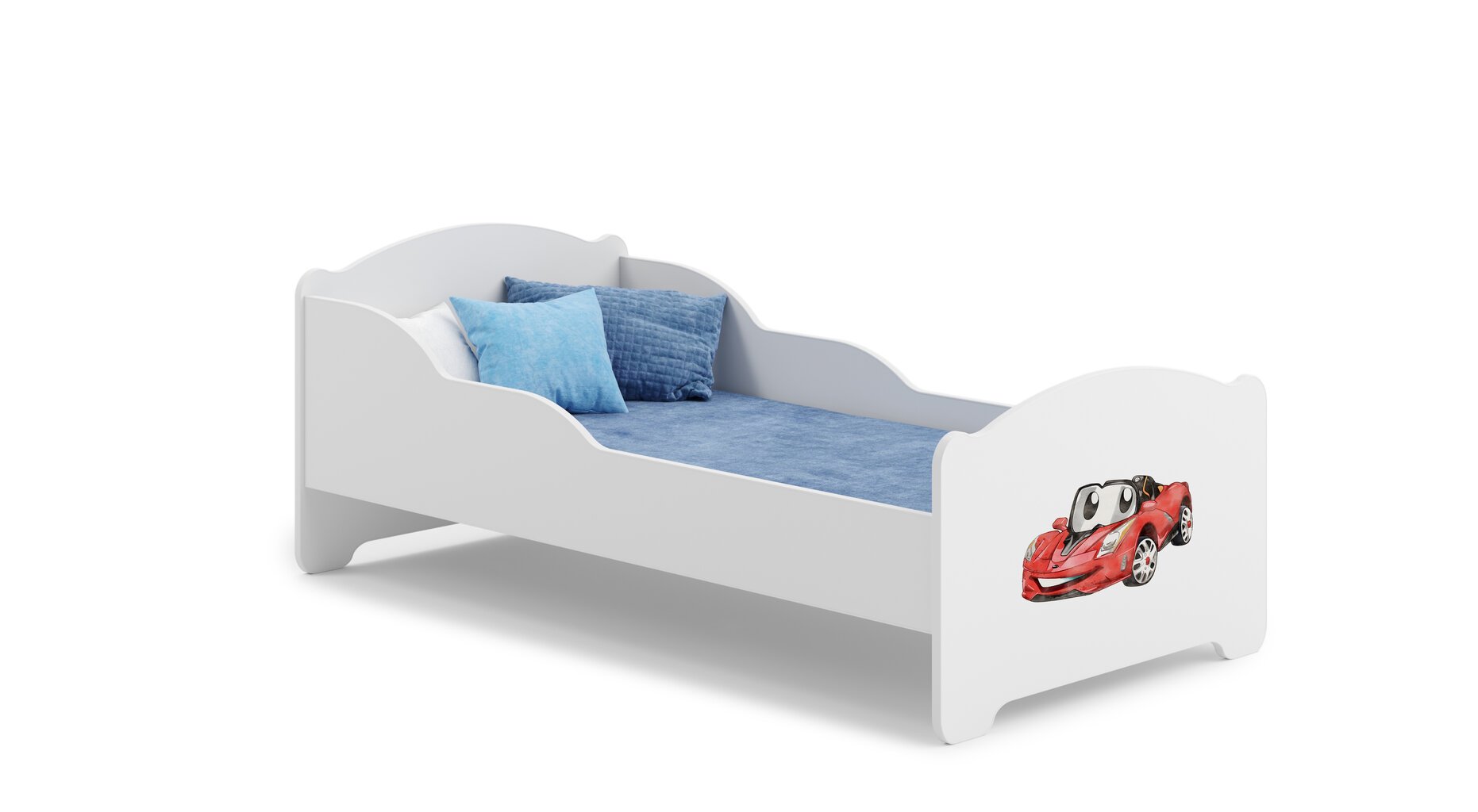 Voodi ADRK Furniture Amadis Red Car, 160x80 cm, valge цена и информация | Lastevoodid | kaup24.ee