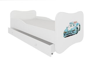Voodi ADRK Furniture Gonzalo Police Car, 140x70 cm, valge цена и информация | Детские кровати | kaup24.ee